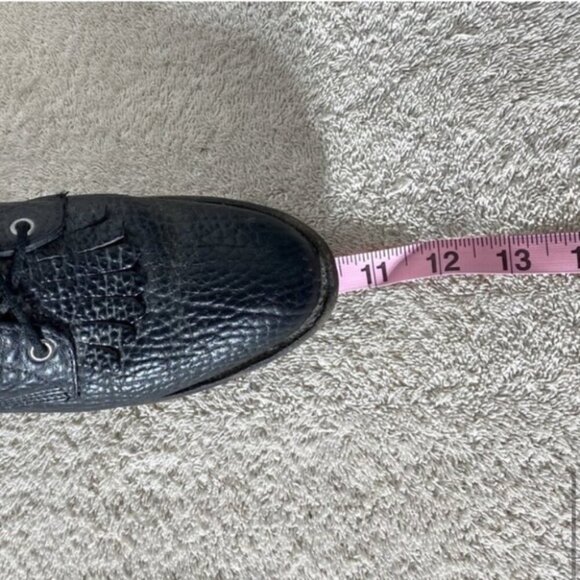 Vintage Justin Boots Black Pebbled Leather Lace Up Packer Boots 6 - Picture 12 of 13